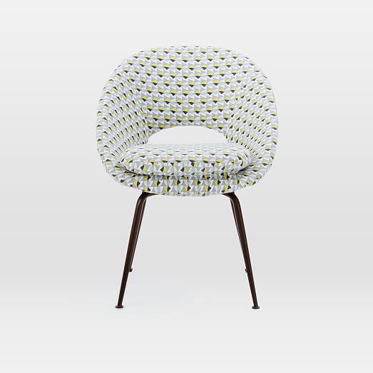 Orb Upholstered Dining Chair Antique Bronze Legs west elm