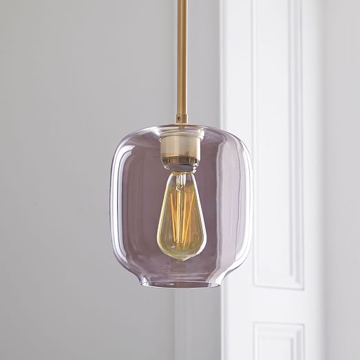 Sculptural Glass Pebble Pendant Small (Smoke) west elm