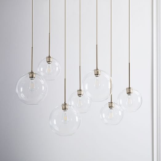 Sculptural Glass Globe 7Light Chandelier Mixed (Clear) west elm