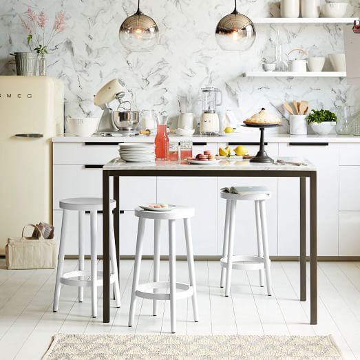 Cafe Bar + Counter Stool White west elm