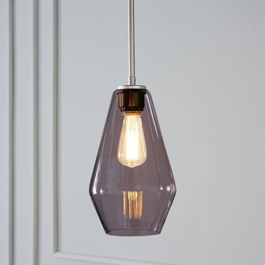 Sculptural Glass Geo Pendant Medium (Smoke) west elm
