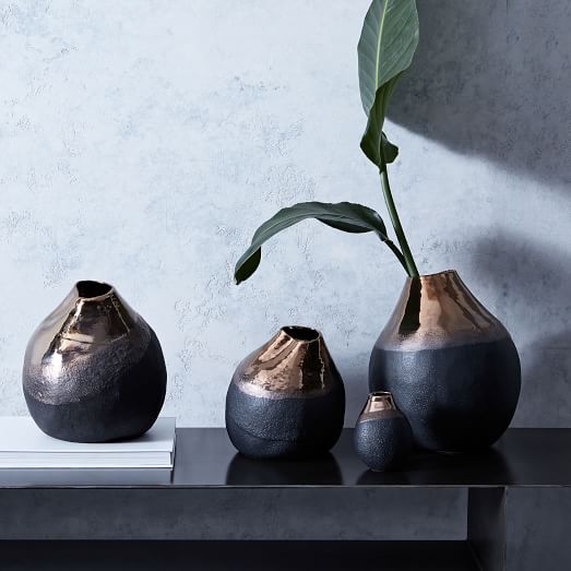 Black Metallic Vases west elm