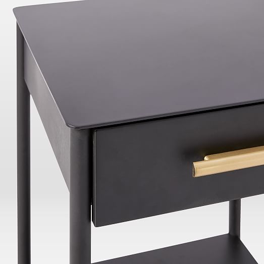 Metalwork Nightstand with Handle HotRolled Steel Finish west elm