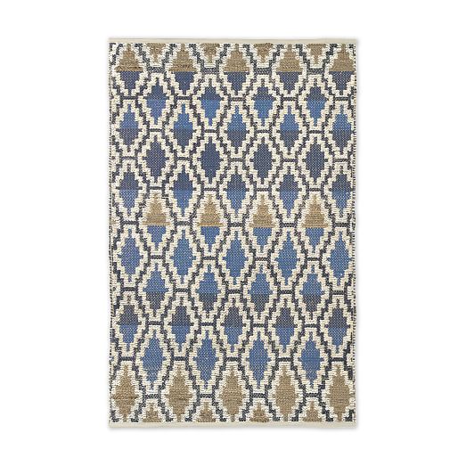 Stairstep Jute Rug Blue Lagoon west elm