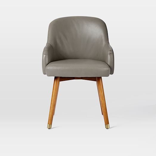 Saddle Swivel Office Chair Leather west elm