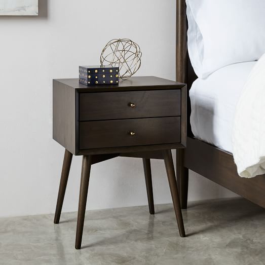MidCentury Nightstand Dark Mineral west elm