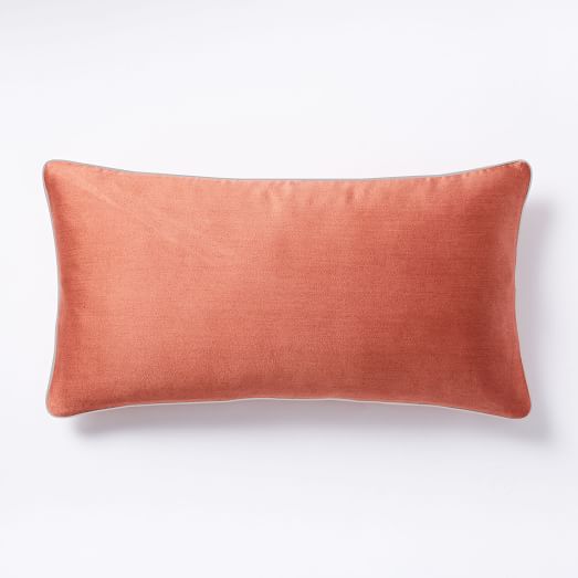 Silken Wool Pillow Cover Coral + Gray (14"x26") west elm