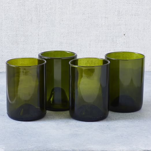 Recycled Wine Punt Glassware 16 oz (Set of 4) west elm