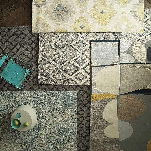 Blur Ikat Rug Citron west elm
