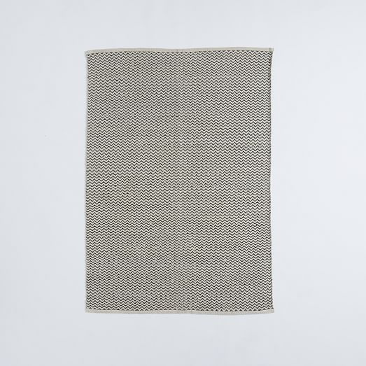 Skinny Mini Chevron Jute Rug Black west elm