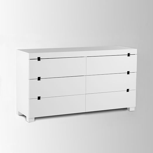 Square Cutout 6Drawer Dresser White west elm