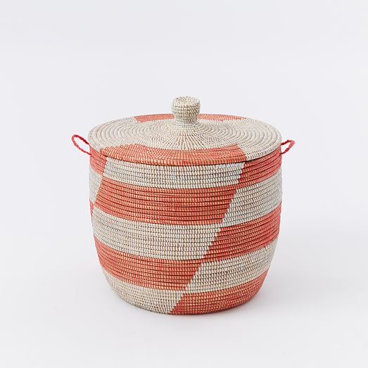 Alternating Stripes Oversized Baskets west elm