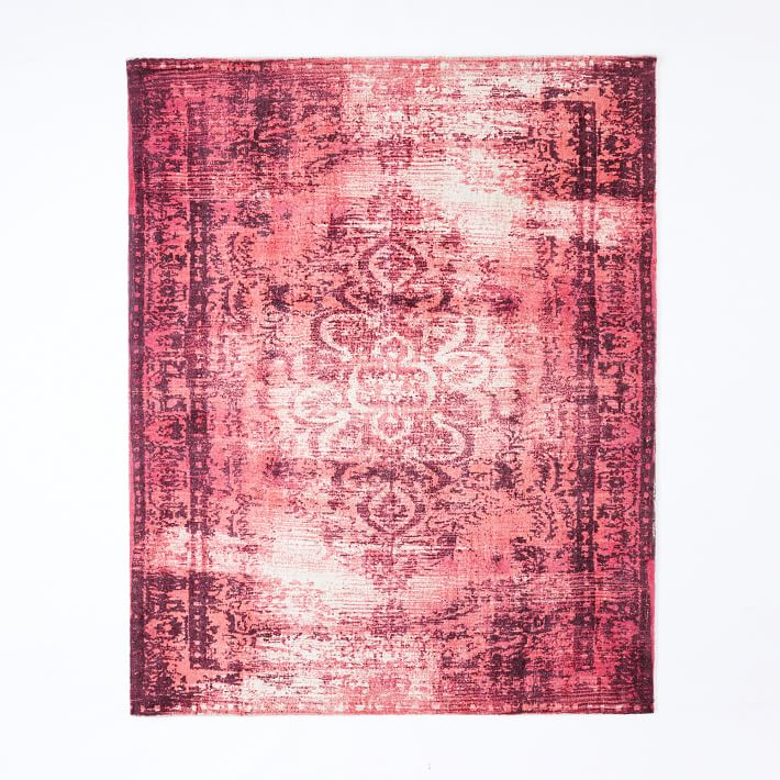 Distressed Arabesque Wool Rug, 9'x12', Shockwave