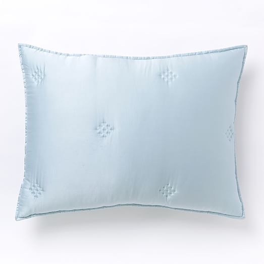 Washed Silk Quilt + Shams Moonstone west elm