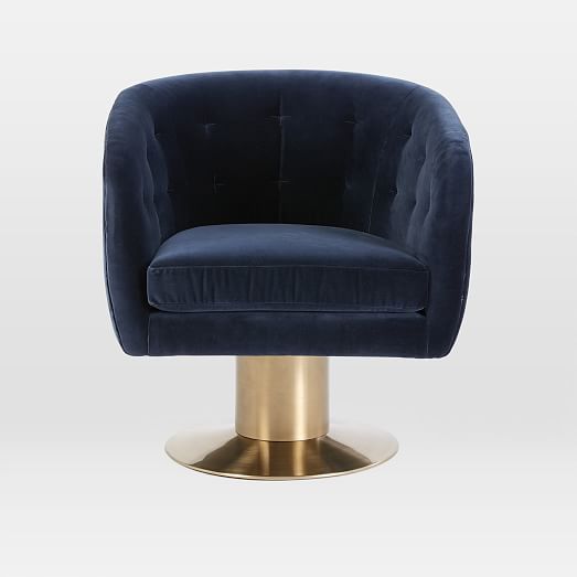 Tufted Pedestal Swivel Chair west elm