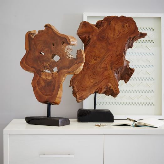 Organic Wood Object + Stand west elm