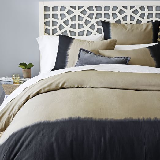 DipDye Linen Cotton Blend Duvet Cover + Shams Plaster/Iron west elm