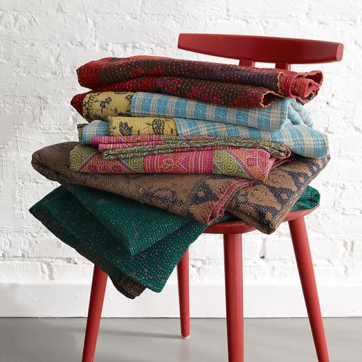 Kantha Quilted Throw west elm