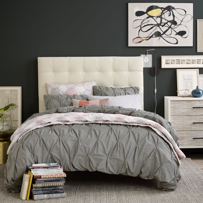 Leather Bedding Set Us Pride Furniture Liam Bonded Black And White