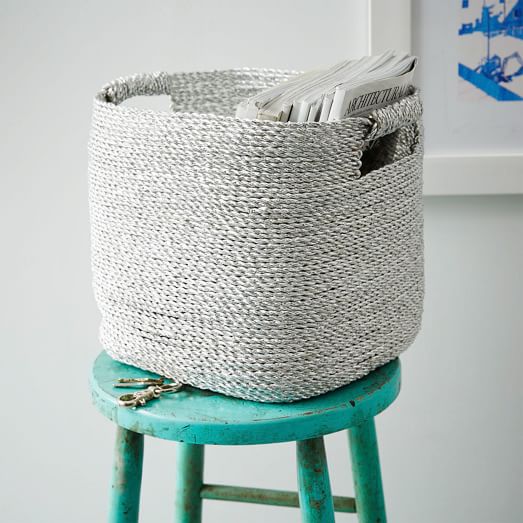 Metallic Woven Storage Basket west elm
