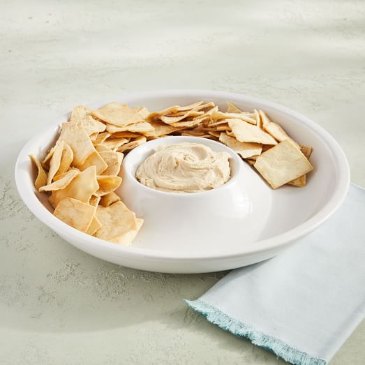 Everyday Chip + Dip Platter White west elm