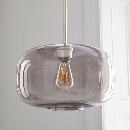 Sculptural Glass Pebble Pendant Large west elm