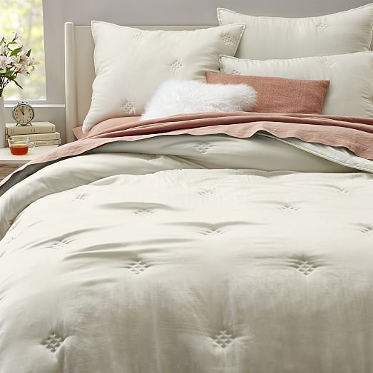 Washed Silk Quilt + Shams west elm