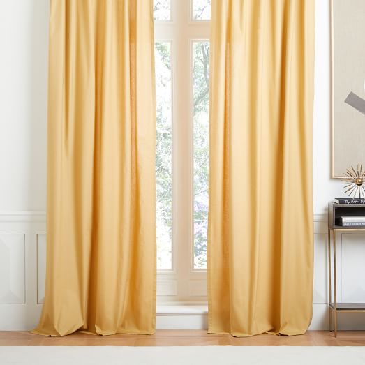 Cotton Canvas Curtain (Set of 2) Horseradish west elm