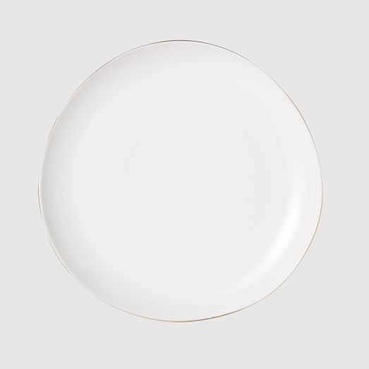 Organic Shaped Dinner Plates (Set of 4) Gold Rimmed west elm