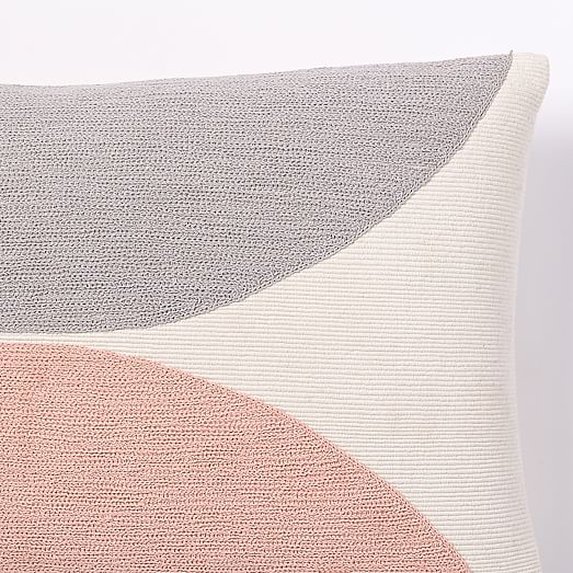 Embroidered SemiCircle Pillow Cover Rosette west elm