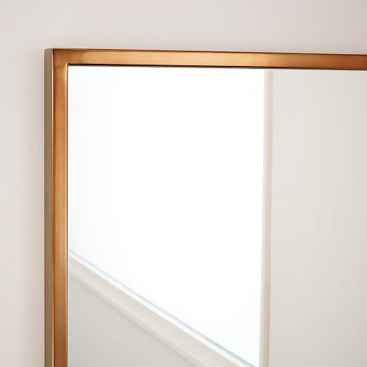 Metal Framed Asymmetrical Floor Mirror Rose Gold west elm