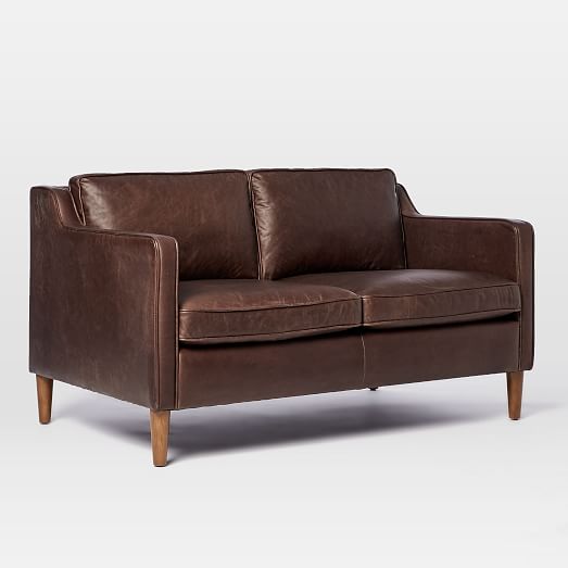 Hamilton Leather Loveseat (56") west elm