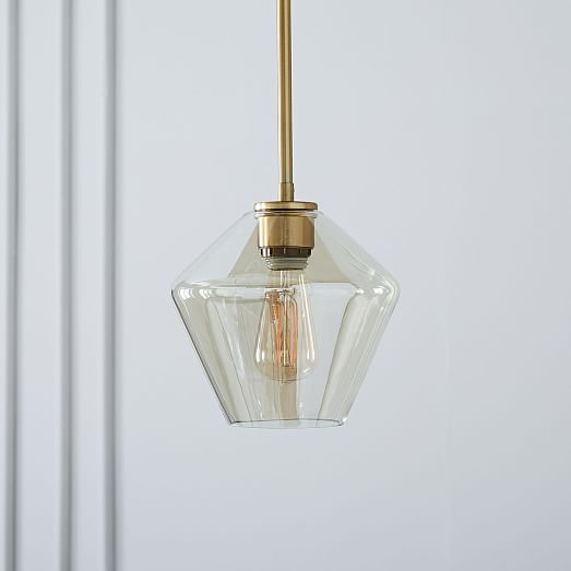 Sculptural Glass Geo Pendant Small (Champagne) west elm