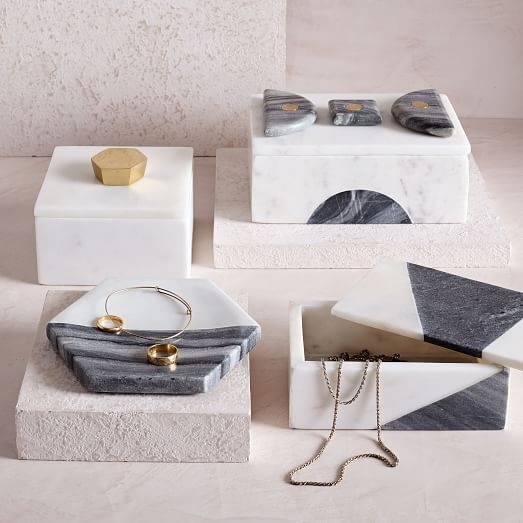 Geo Marble Boxes + Dish west elm
