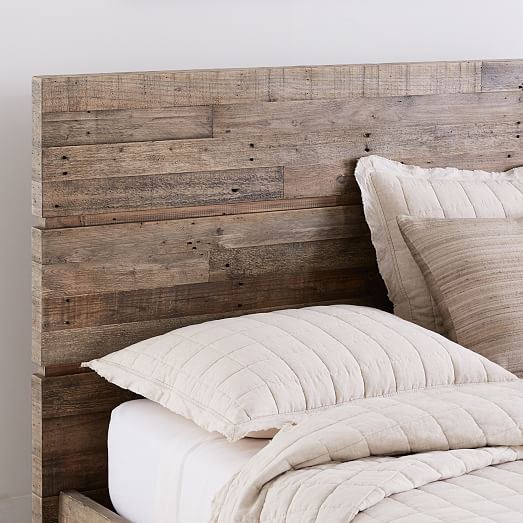 Emmerson® Modern Reclaimed Wood Bed Stone Gray west elm