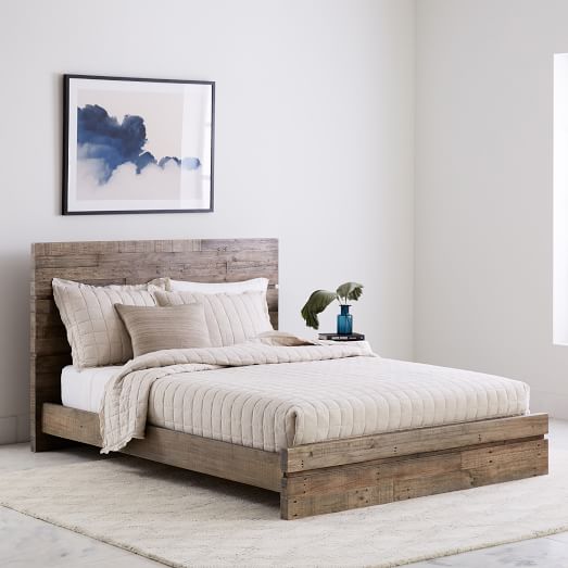 Emmerson® Modern Reclaimed Wood Bed Stone Gray west elm