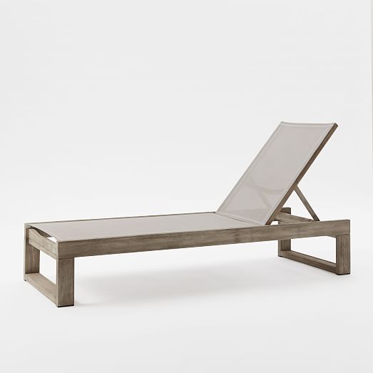 Portside Textilene Lounger Weathered Gray west elm