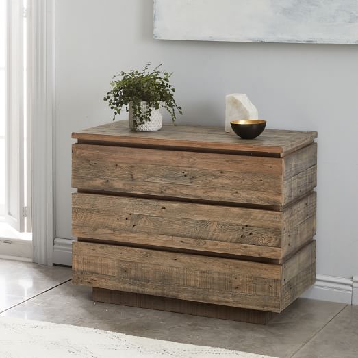 Emmerson® Modern Reclaimed Wood 3Drawer Dresser Stone Gray west elm