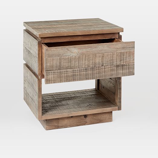 Emmerson® Modern Reclaimed Wood Nightstand Stone Gray west elm