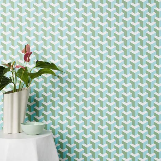 Modern Geo Y Print Removable Wallpaper west elm