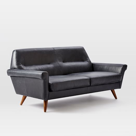 Denmark Leather Loveseat (66") west elm