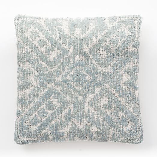 Diamond Medallion Cut Pile Pillow Cover Dusty Blue west elm