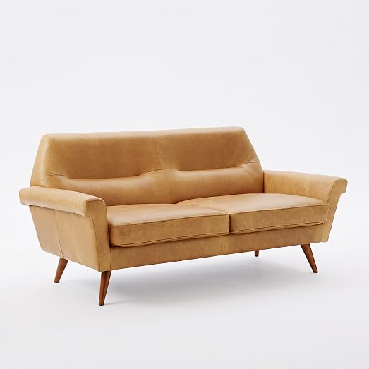 Denmark Leather Loveseat (66") west elm