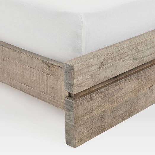 Emmerson® Modern Reclaimed Wood Bed Stone Gray west elm