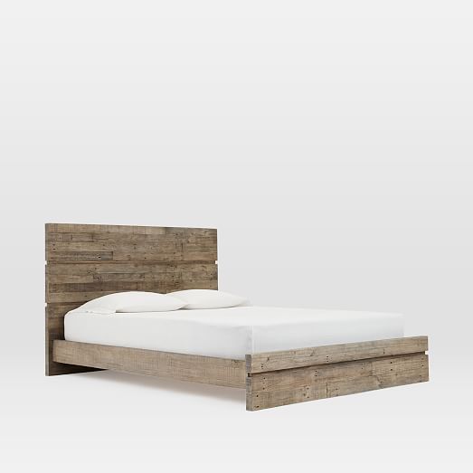 Emmerson® Modern Reclaimed Wood Bed Stone Gray west elm