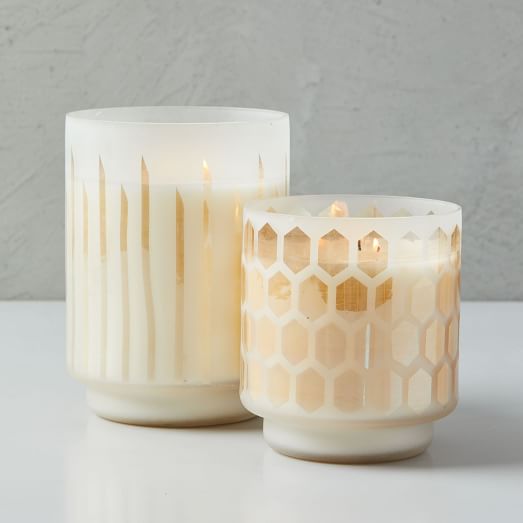 Etched Glass Candles west elm