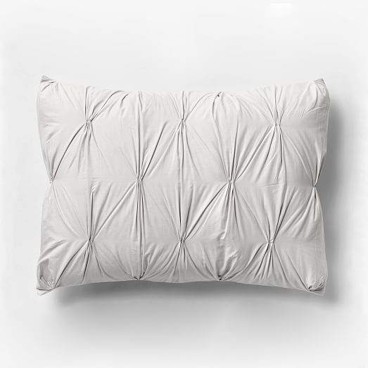 Pintuck Shams Frost Gray west elm