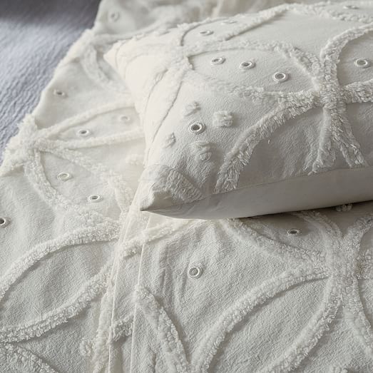 Candlewick Circle Bedspread Stone White west elm