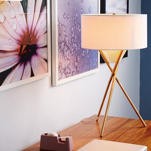 MidCentury Tripod Table Lamp Antique Brass west elm