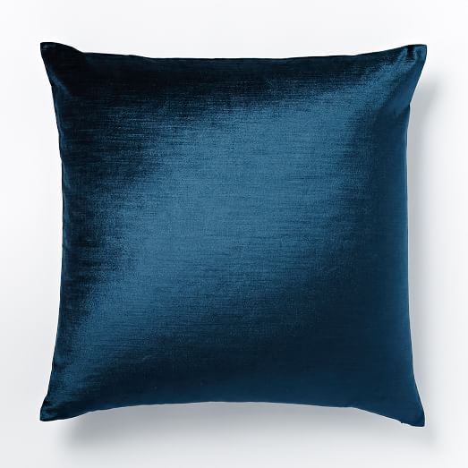 Cotton Luster Velvet Pillow Cover Regal Blue west elm
